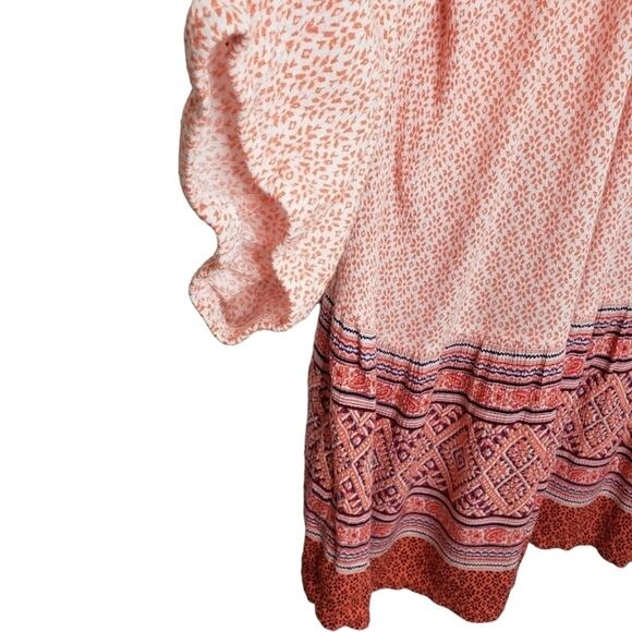 Simply Emma Tasseled Tie Scoop Neck Peasant Top 3X - Picture 5 of 9